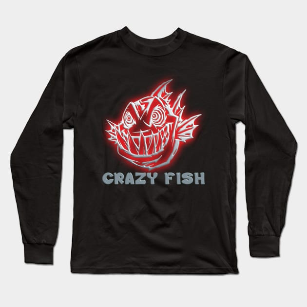 Crazy fish Long Sleeve T-Shirt by Fisherbum